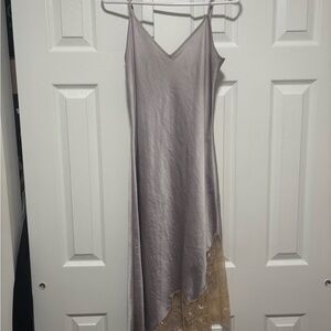 Aritzia Lilac Asymmetrical Dress with Lace